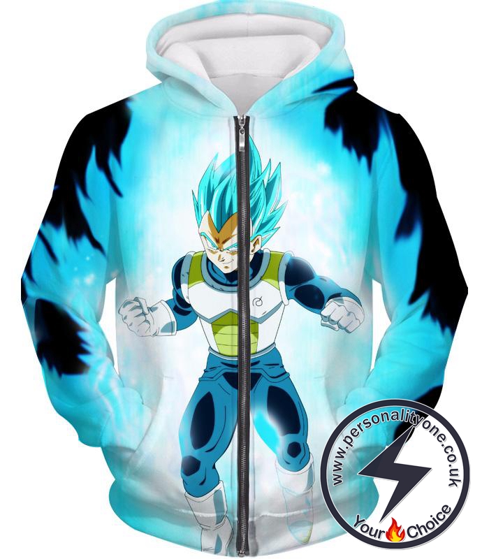 Dragon Ball Z Zip Up Hoodie - Super Saiyan Blue Vegeta SSB